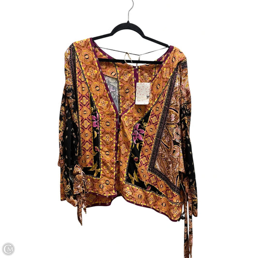 Top Short Sleeve By Free People In Orange, Size: L