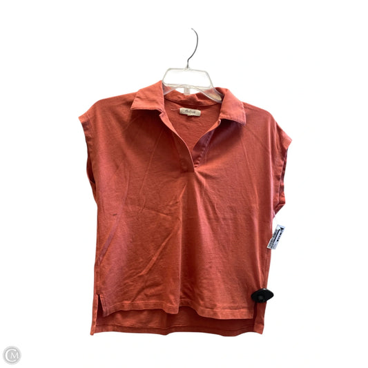 Top Short Sleeve By Madewell In Orange, Size: Xxs