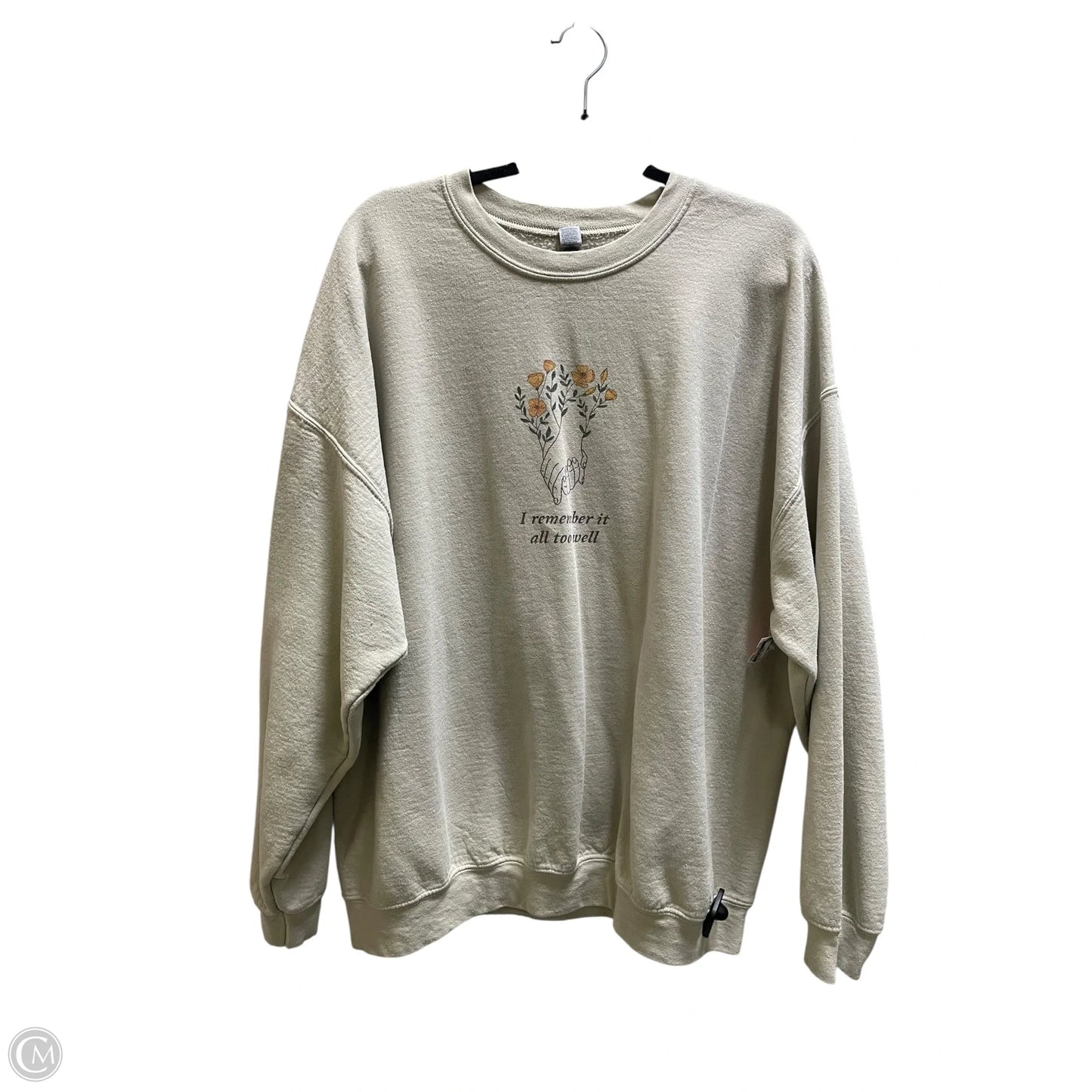 Sweatshirt Crewneck By Clothes Mentor In Tan, Size: 2x