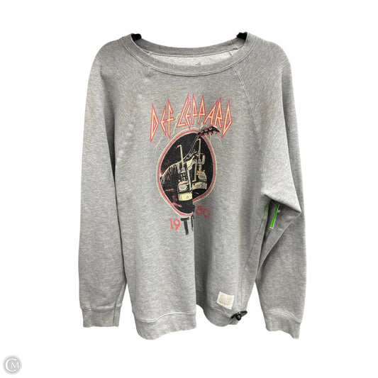 Sweatshirt Crewneck By Retro In Grey, Size: 2x