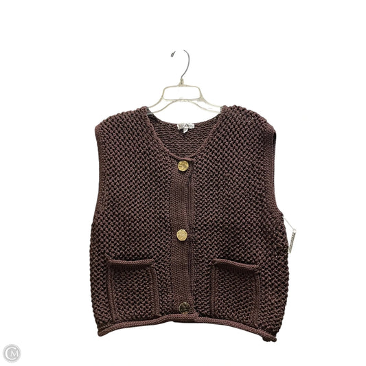 Vest Sweater By Vigoss In Brown, Size: Xl