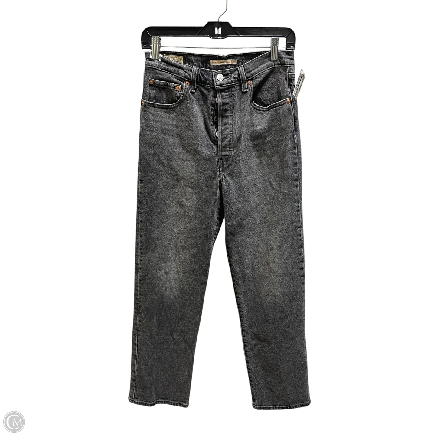 Jeans Straight By Levis In Black Denim, Size: 6