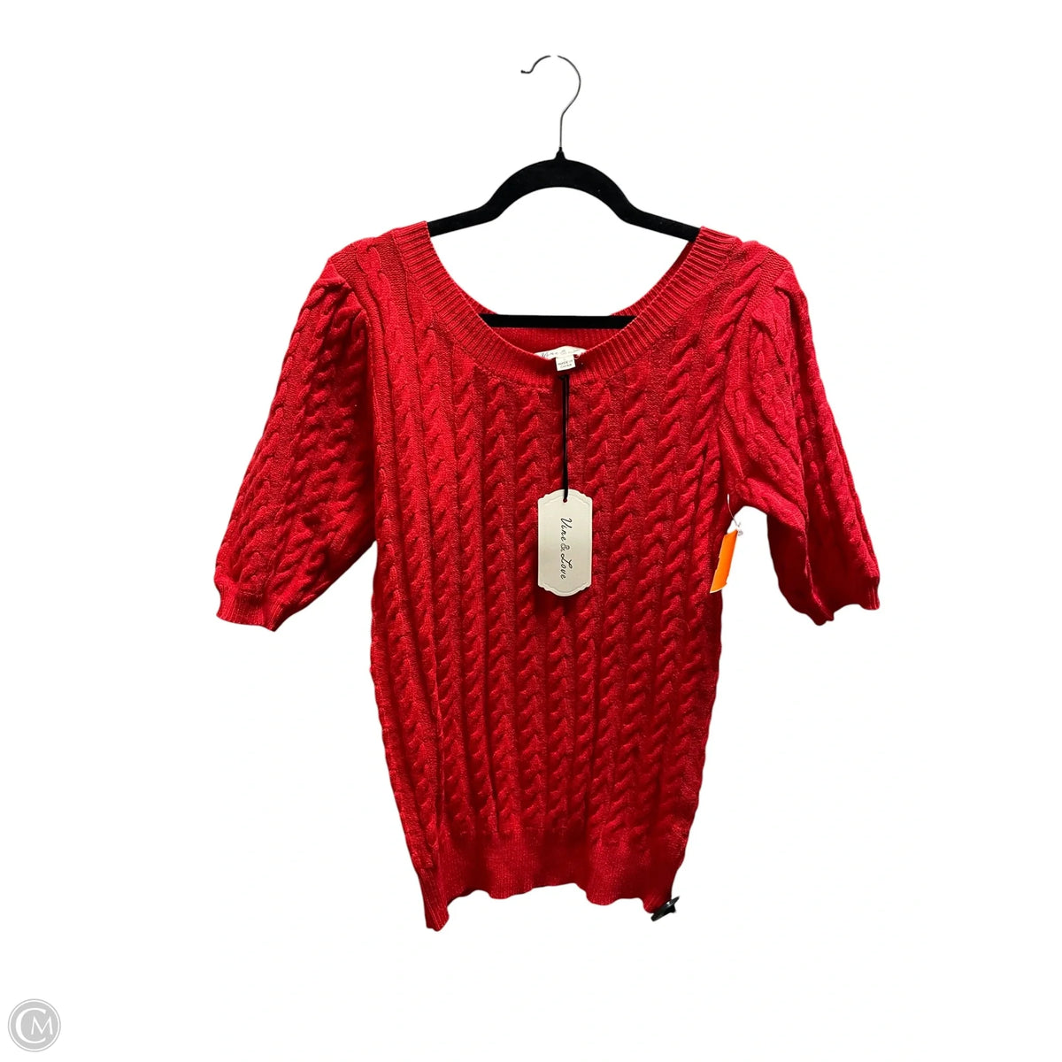 Sweater Short Sleeve By Vine & Love In Red, Size: L