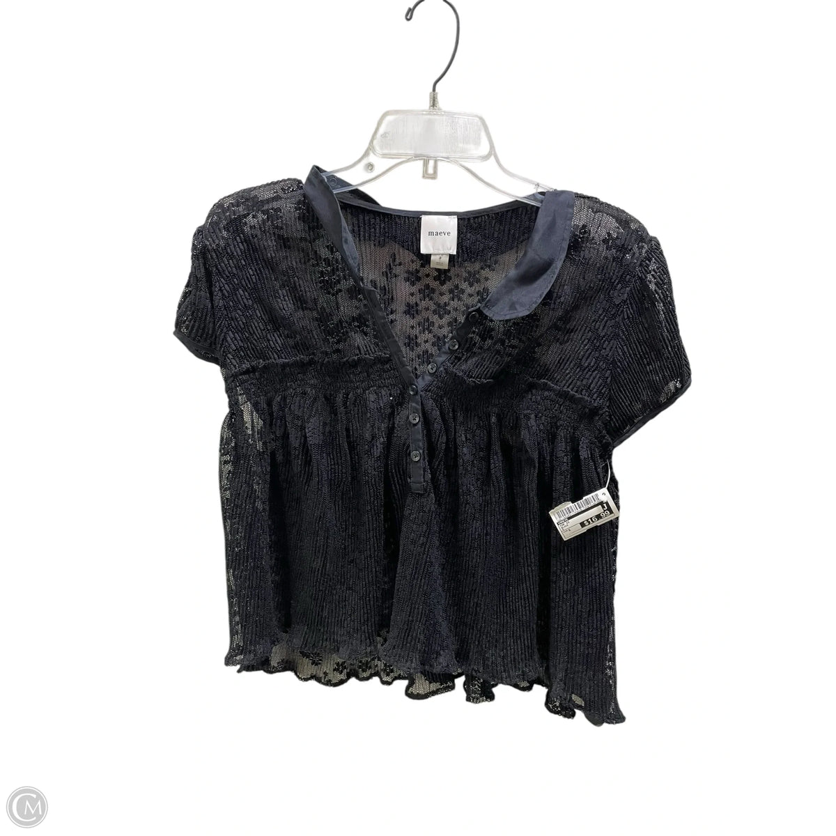 Top Short Sleeve By Maeve In Black, Size: S