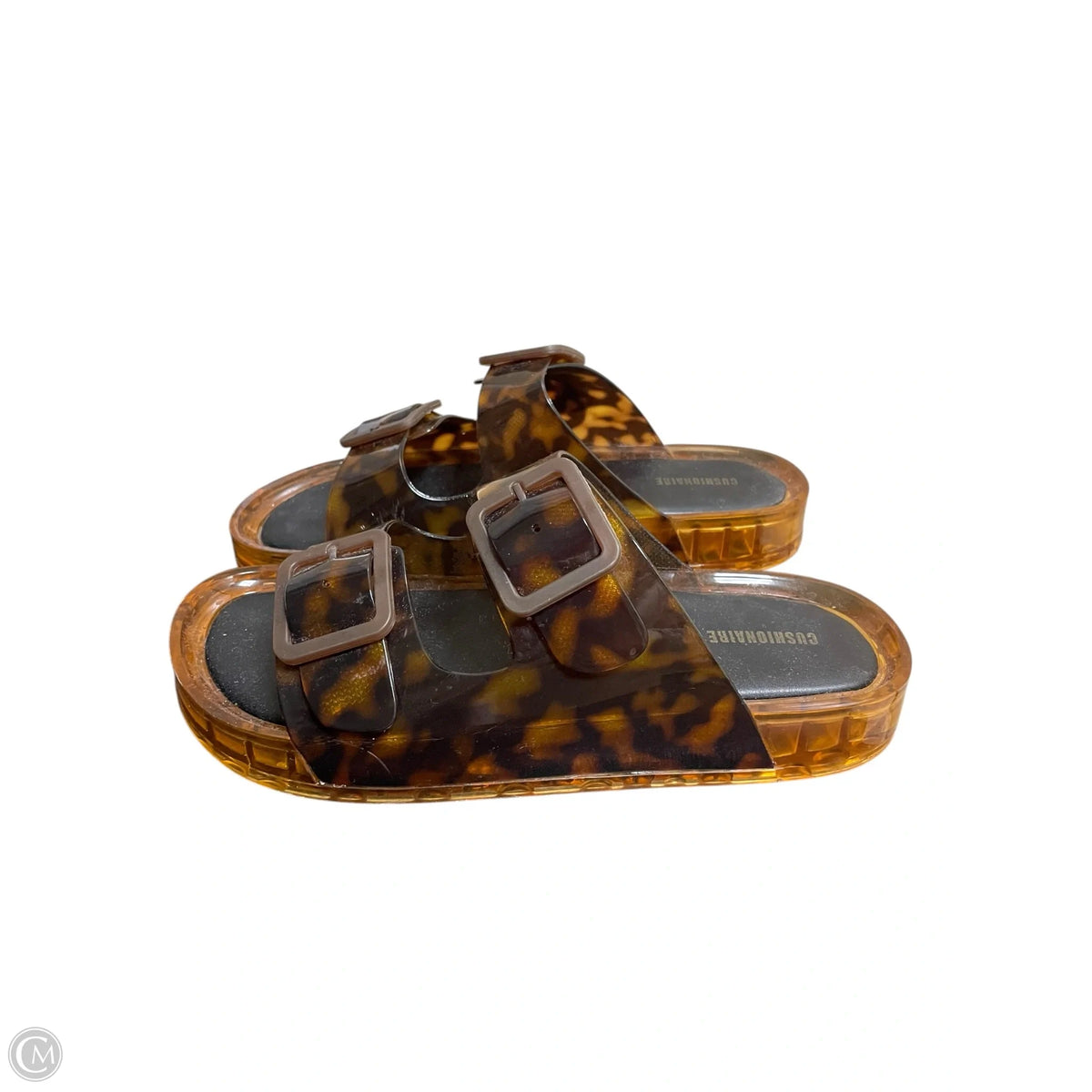 Sandals Flats By Cushionaire In Tortoise Shell Print, Size: 10