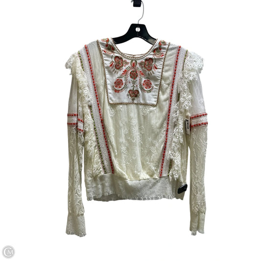 Top Long Sleeve By Bl-nk In Cream, Size: L