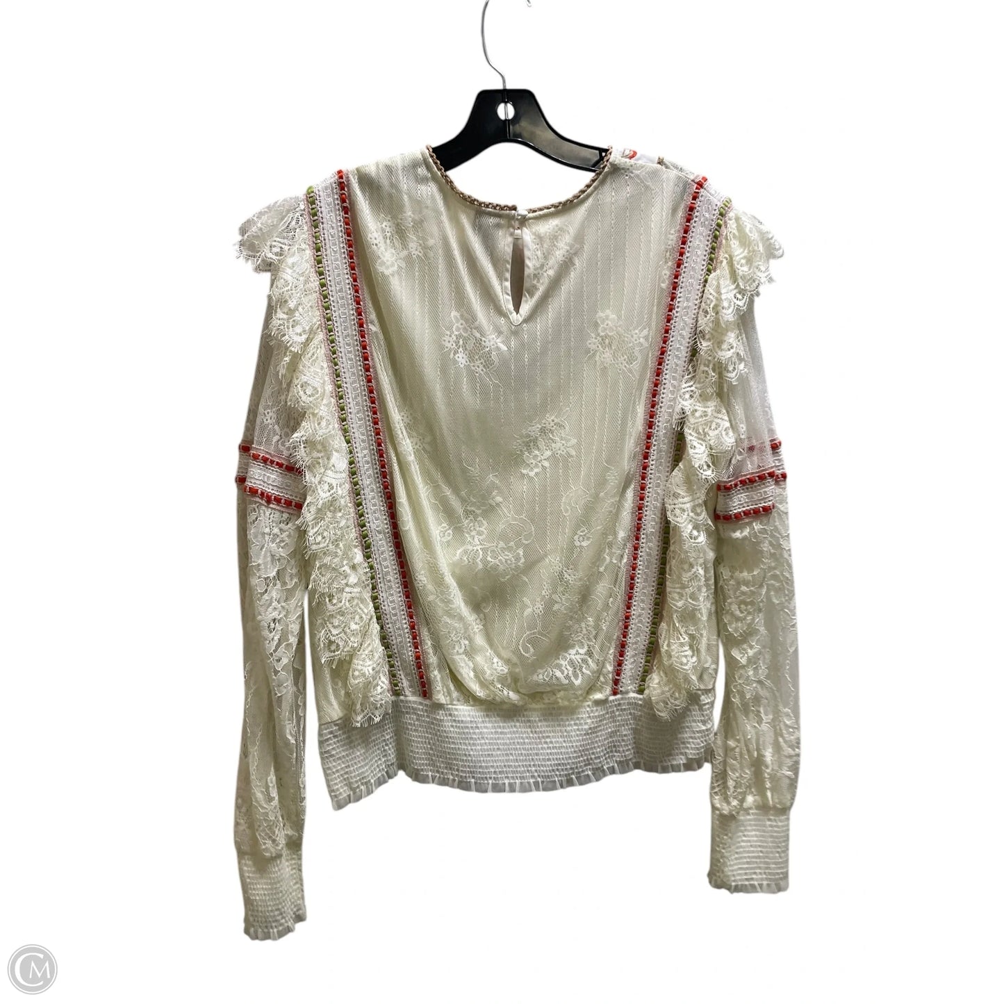 Top Long Sleeve By Bl-nk In Cream, Size: L
