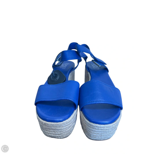 Sandals Heels Platform By Franco Sarto In Blue, Size: 8