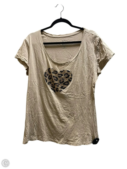 Top Short Sleeve By New York And Co In Brown, Size: Xl