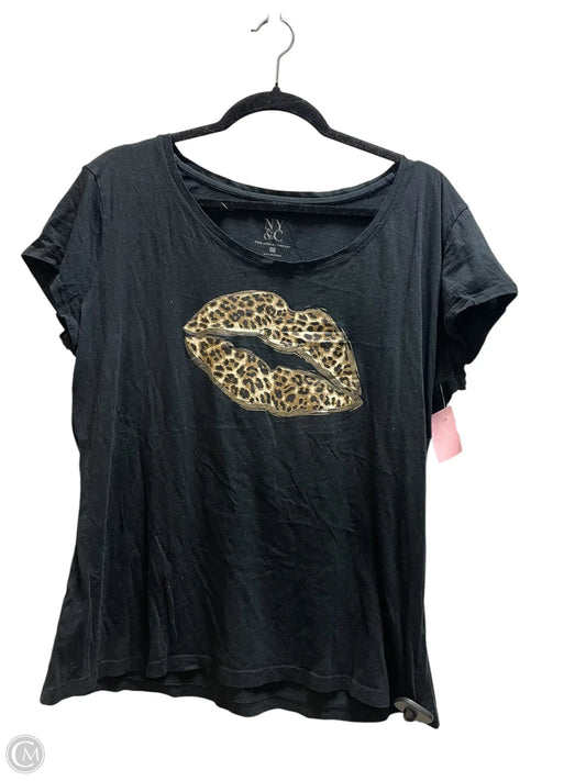 Top Short Sleeve By New York And Co In Black, Size: Xl