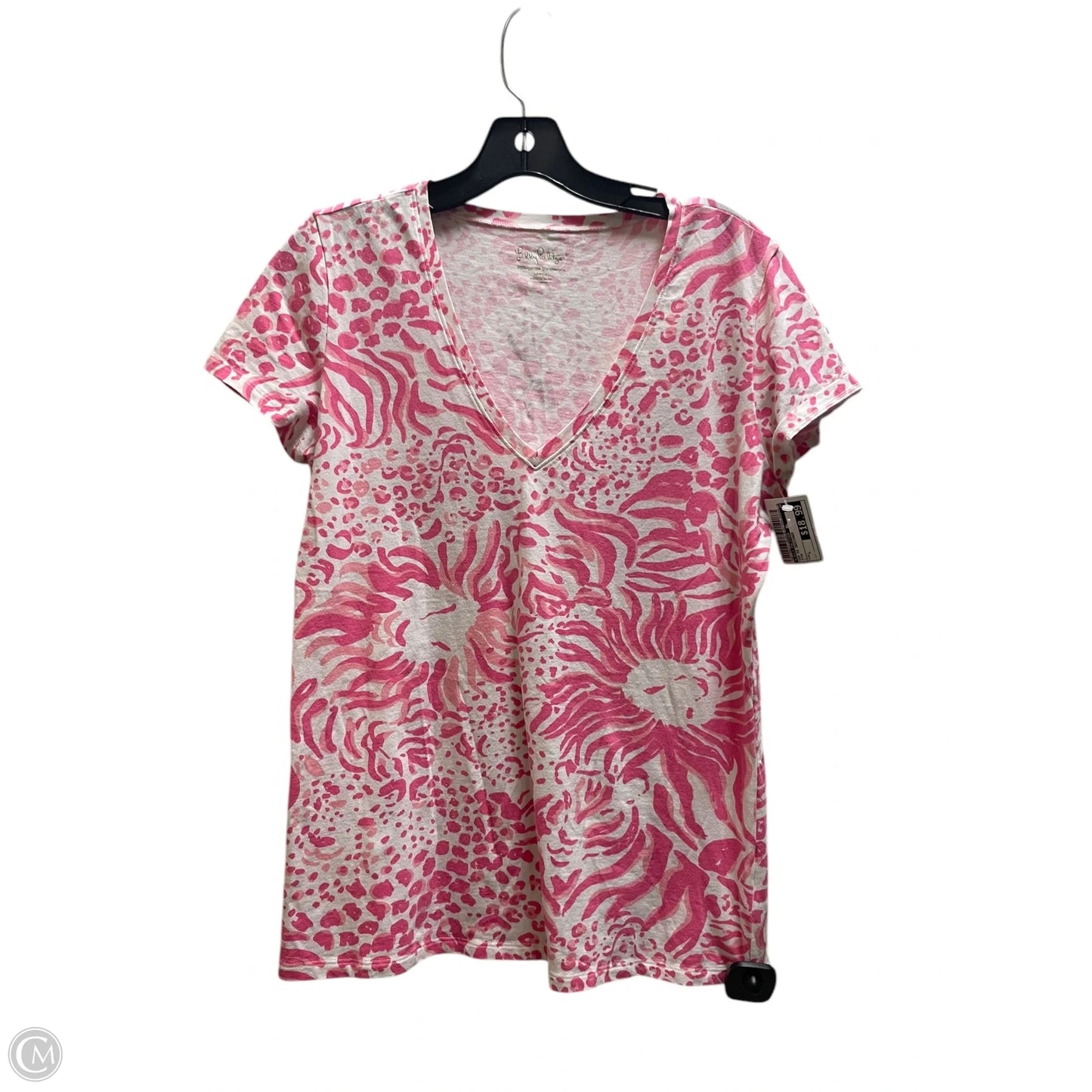 Top Short Sleeve Designer By Lilly Pulitzer In Pink, Size: L