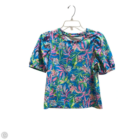 Top Short Sleeve Designer By Lilly Pulitzer In Blue, Size: Xs