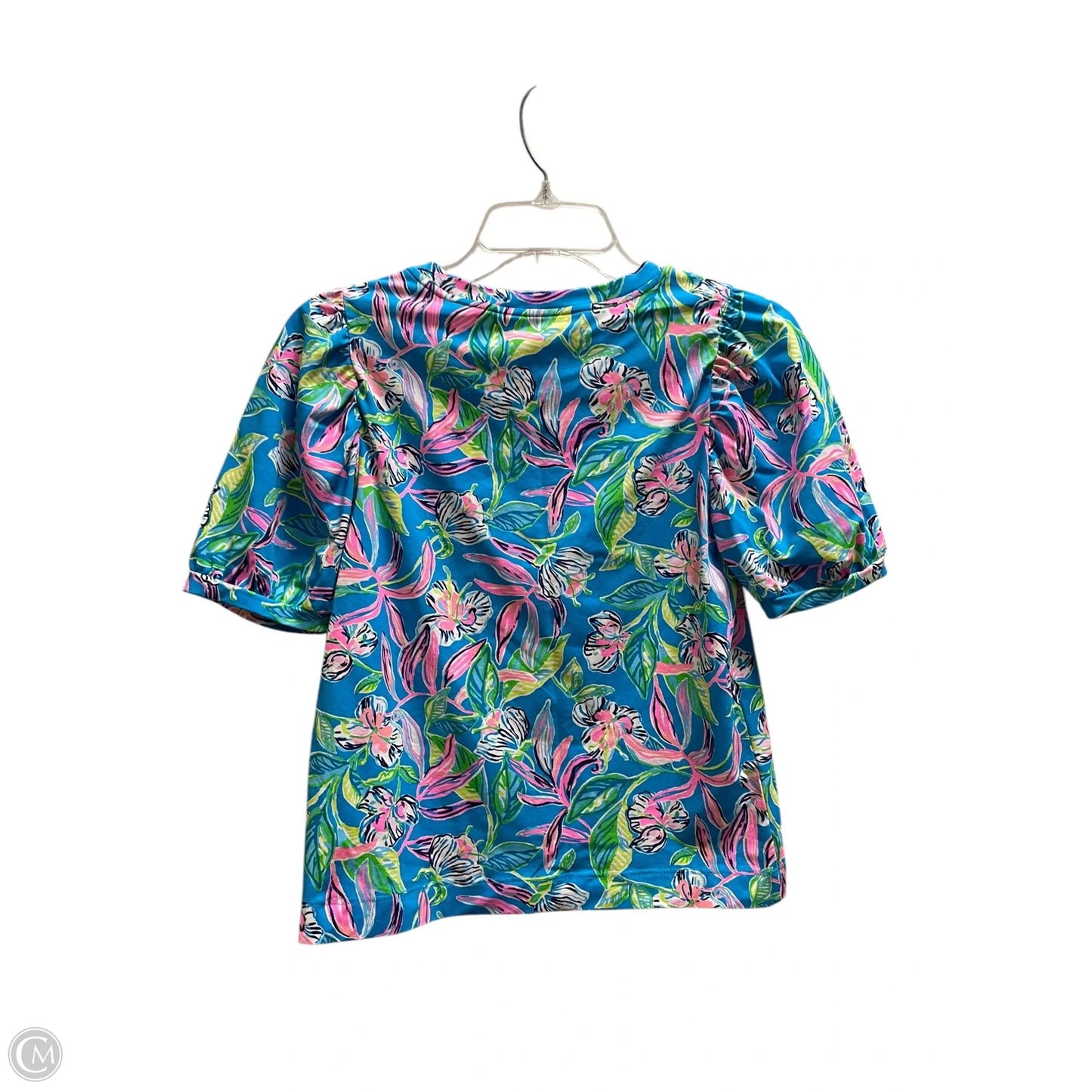 Top Short Sleeve Designer By Lilly Pulitzer In Blue, Size: Xs
