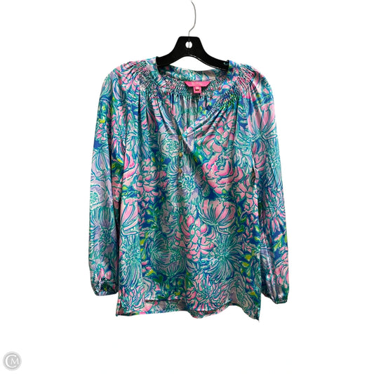 Top Long Sleeve Designer By Lilly Pulitzer In Blue, Size: Xs