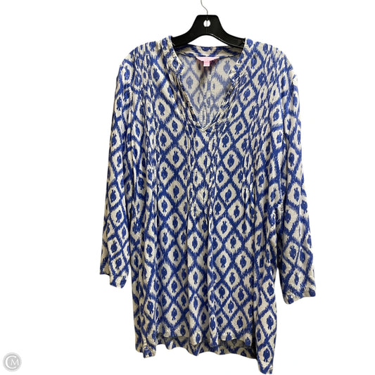 Top Long Sleeve Designer By Lilly Pulitzer In Blue, Size: L