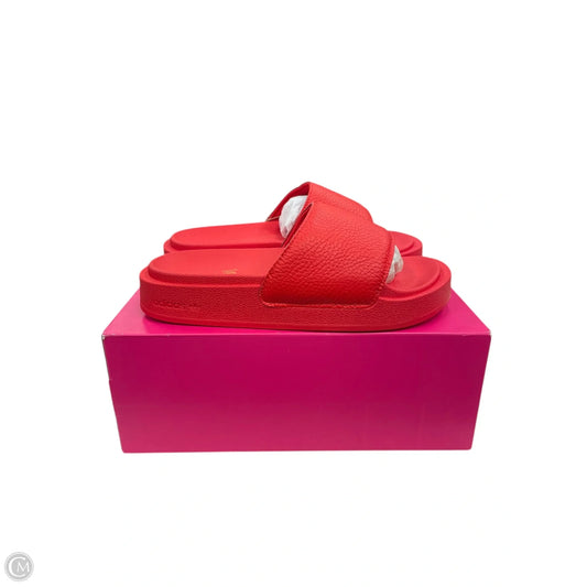 Sandals Flats By Adidas In Red, Size: 7
