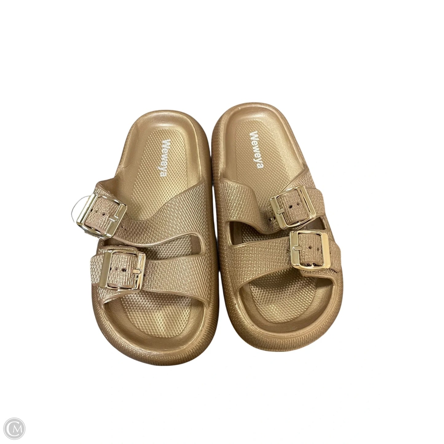 Sandals Flats By Clothes Mentor In Gold, Size: 7