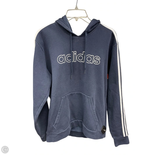 Athletic Sweatshirt Hoodie By Adidas In Blue, Size: M