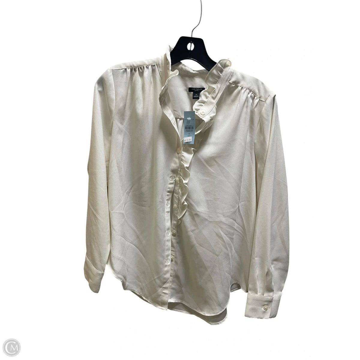 Top Long Sleeve By Ann Taylor In White, Size: M