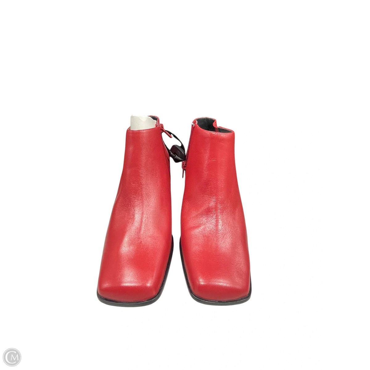 Boots Ankle Heels By Clothes Mentor In Red, Size: 9