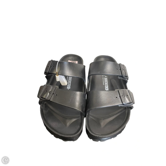 Sandals Flats By Birkenstock In Black, Size: 10