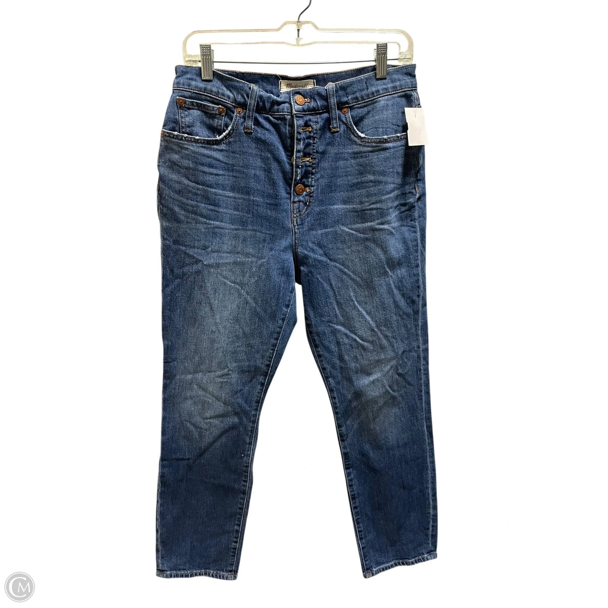 Jeans Straight By Madewell In Blue Denim, Size: 8