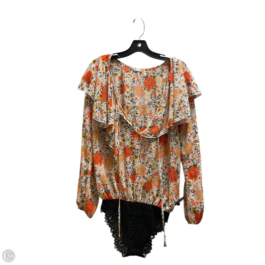 Top Long Sleeve By Free People In Floral Print, Size: Xs