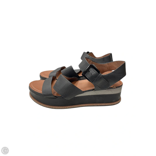 Sandals Heels Platform By Naturalizer In Black & Brown, Size: 12