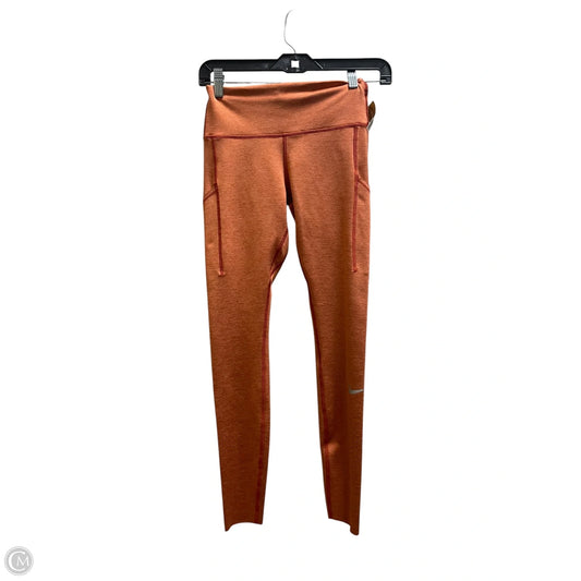 Athletic Leggings By Nike Apparel In Orange, Size: S