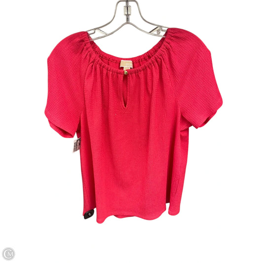 Top Short Sleeve Designer By Michael Kors In Pink, Size: M