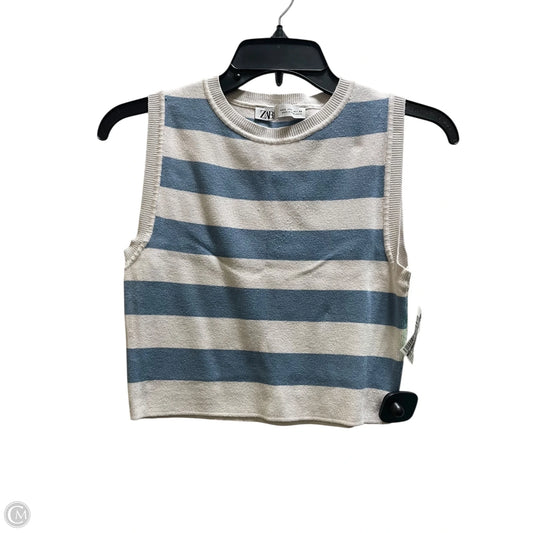 Top Sleeveless By Zara In Striped Pattern, Size: L