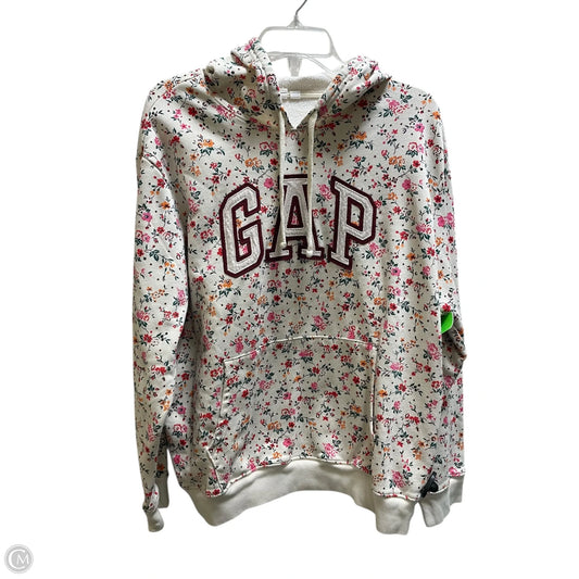 Sweatshirt Hoodie By Gap In Floral Print, Size: Xl