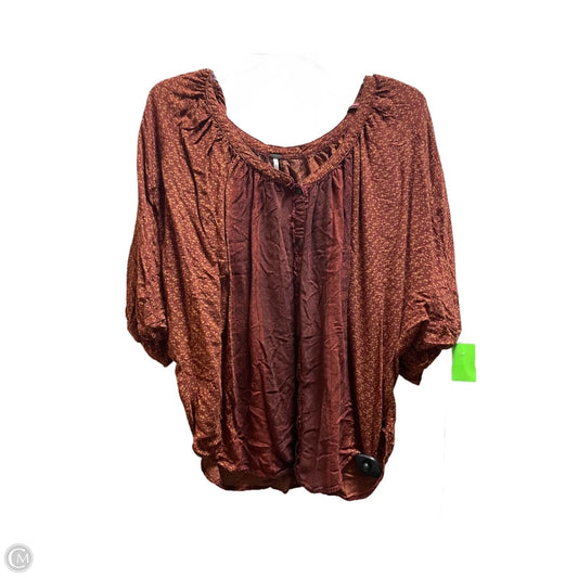 Top Short Sleeve By Free People In Orange, Size: S