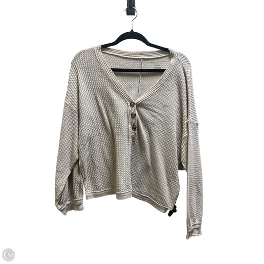 Top Long Sleeve By American Eagle In Tan, Size: Xl