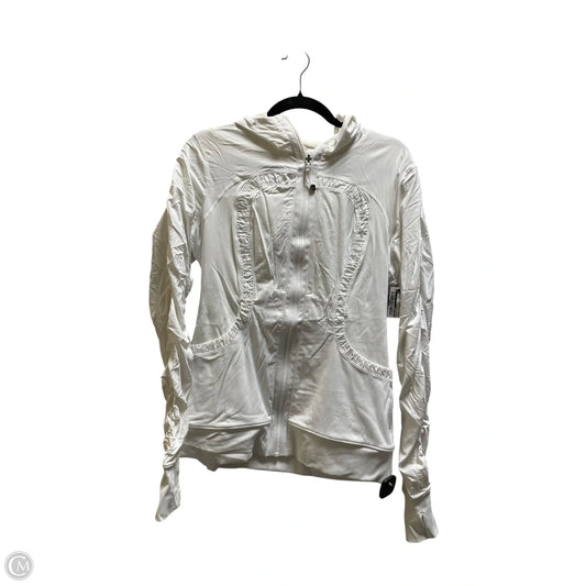 Athletic Jacket By Lululemon In White, Size: 10