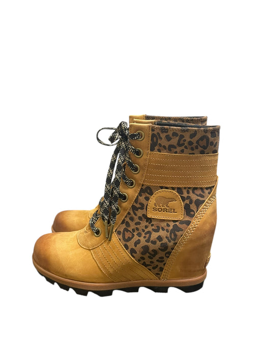 Boots Ankle Heels By Sorel In Brown, Size: 10