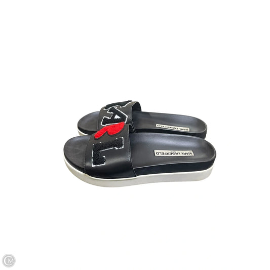 Sandals Designer By Karl Lagerfeld In Black, Size: 7