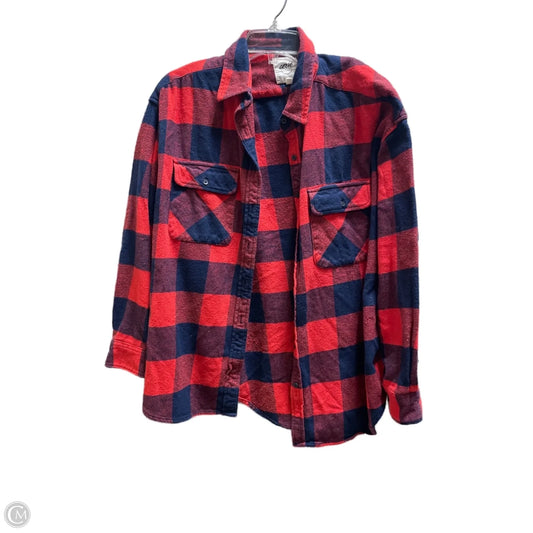 Top Long Sleeve By Aerie In Plaid Pattern, Size: S