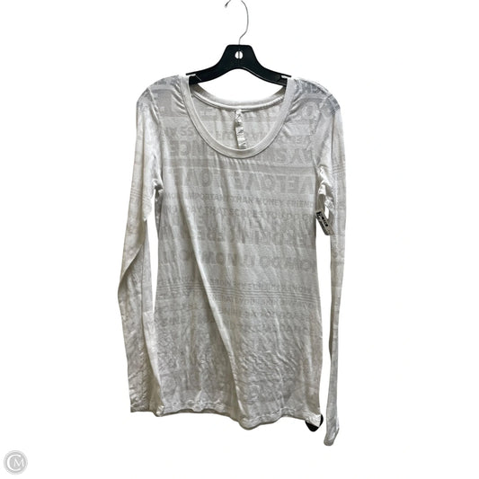 Athletic Top Long Sleeve Crewneck By Lululemon In White, Size: 10