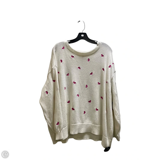 Sweater By Terra & Sky In Cream, Size: 2x