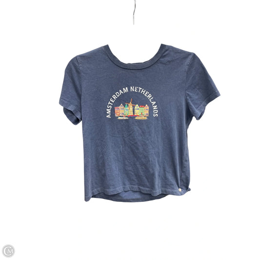 Top Short Sleeve By Forever 21 In Navy, Size: M