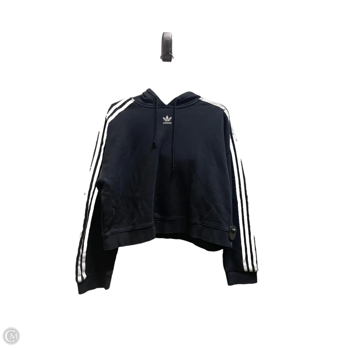 Athletic Sweatshirt Hoodie By Adidas In Black, Size: L