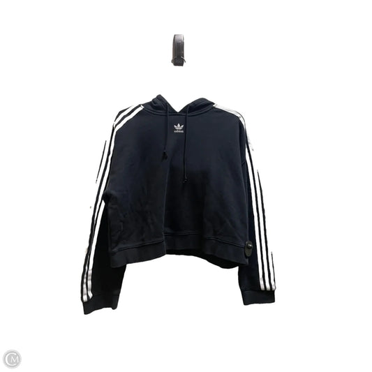 Athletic Sweatshirt Hoodie By Adidas In Black, Size: L
