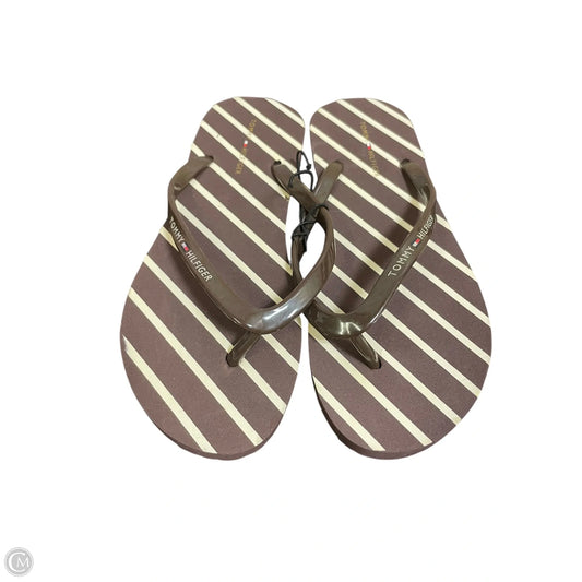 Sandals Flip Flops By Tommy Hilfiger In Brown, Size: 7