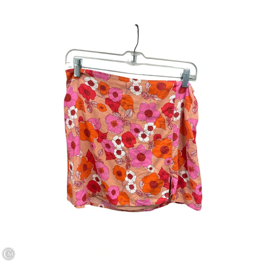 Skirt Mini & Short By Urban Outfitters In Orange & Pink, Size: L
