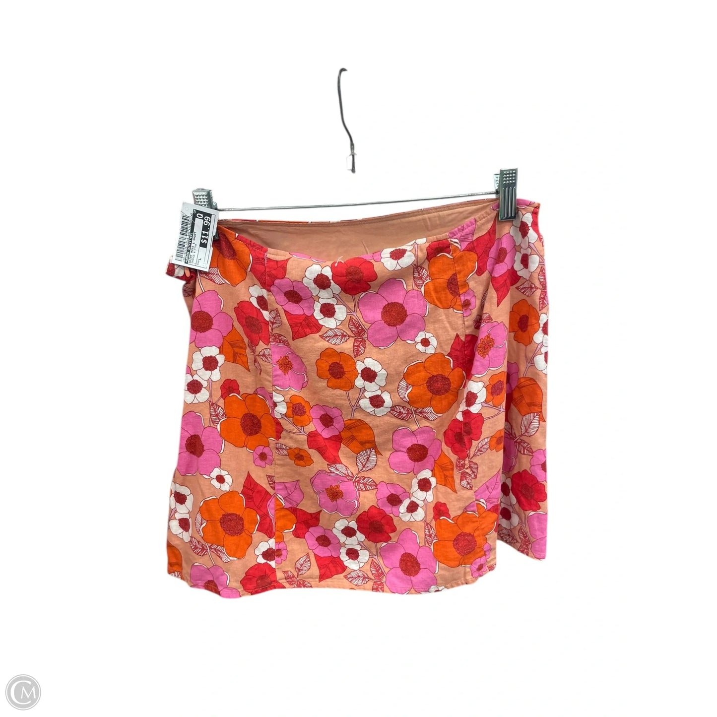 Skirt Mini & Short By Urban Outfitters In Orange & Pink, Size: L
