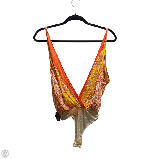 Bodysuit By Free People In Orange & Yellow, Size: Xs