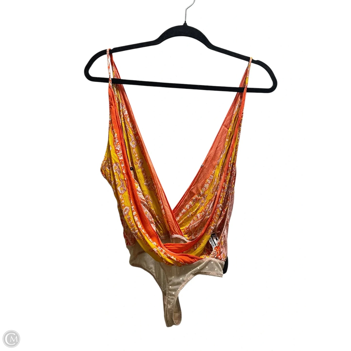 Bodysuit By Free People In Orange & Yellow, Size: Xs