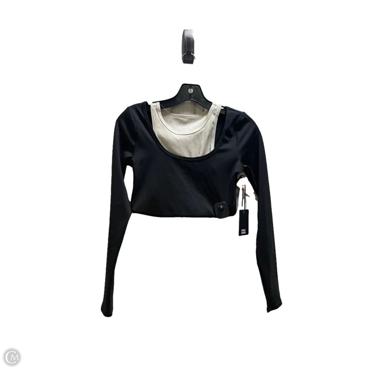 Athletic Top Long Sleeve Collar By Clothes Mentor In Black, Size: S