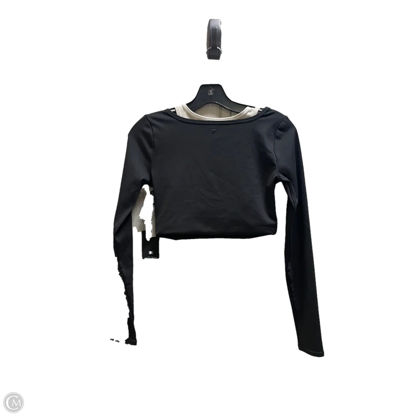 Athletic Top Long Sleeve Collar By Clothes Mentor In Black, Size: S